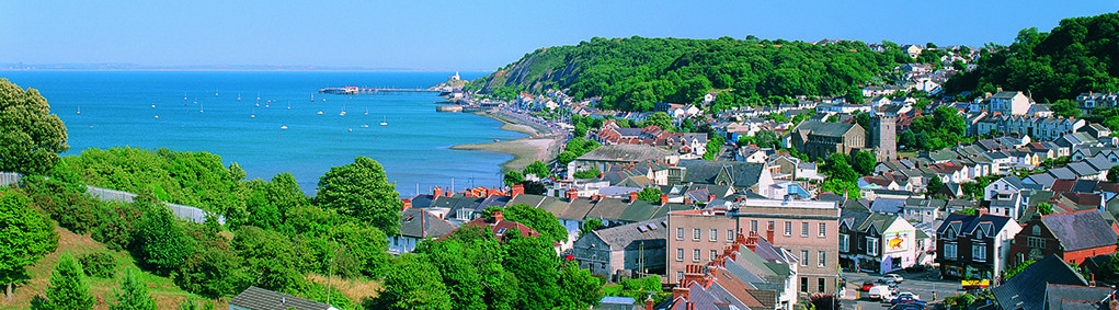 Mumbles Village from Oystermouth Castle, Gower Peninsula